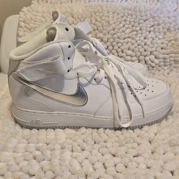 Nike Other - Size 12 - Nike Air Force 1 '07 Mid White Silver